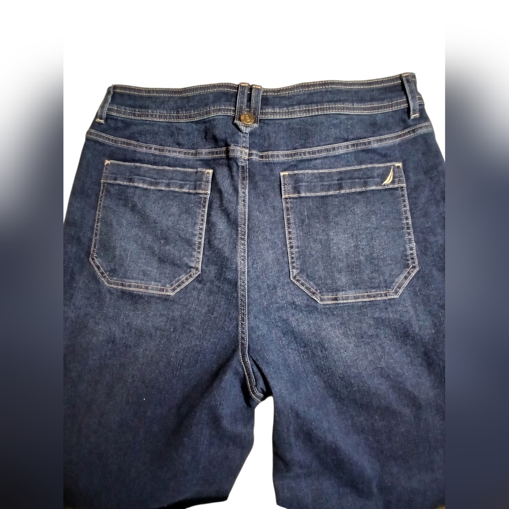 Nwt Nautica Dark Blue Flare & Wide Leg Jeans Size 14 - Picture 4 of 7
